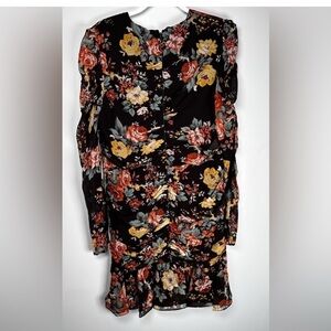 Veronica Beard Hedera Silk Black Floral Dress